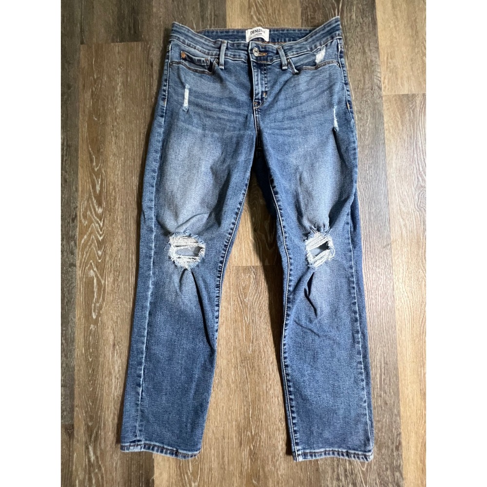 Denizen Levi's Boyfriend Jeans Womens 8 W29 Blue Distressed Mid Rise Denim
